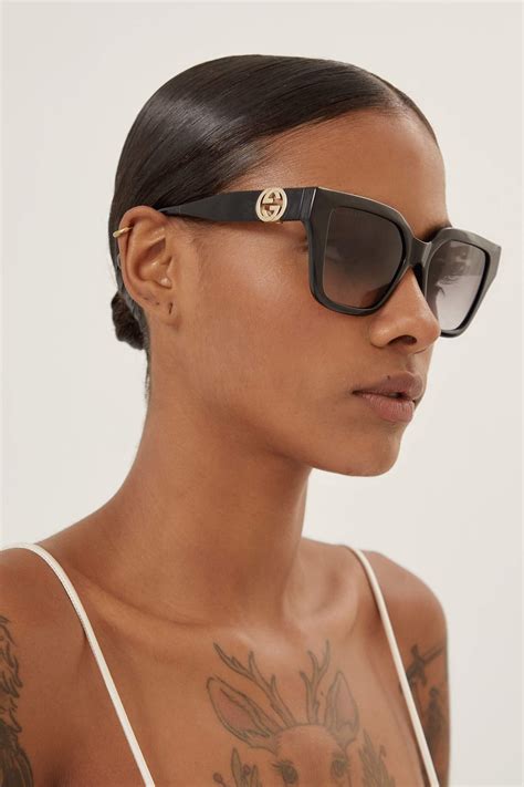 gucci cat eye black sunglasses with gg logo|best designer cat eye sunglasses.